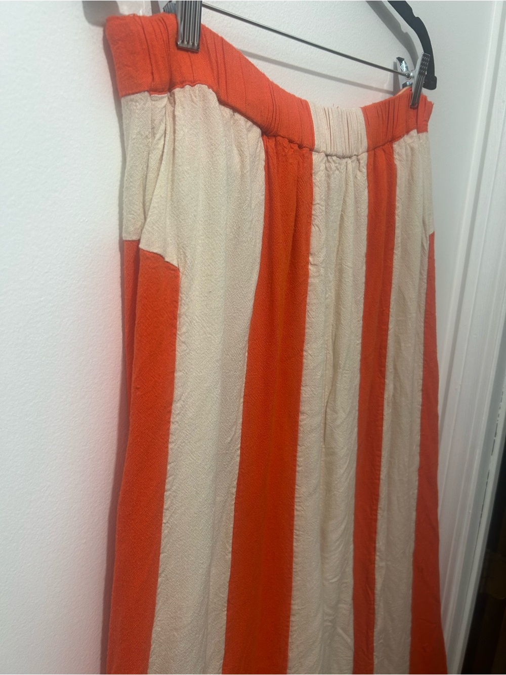 Free People Free-est Eden Striped Wide Leg Linen Blend Jumpsuit Tea Combo M Boho - Picture 8 of 15